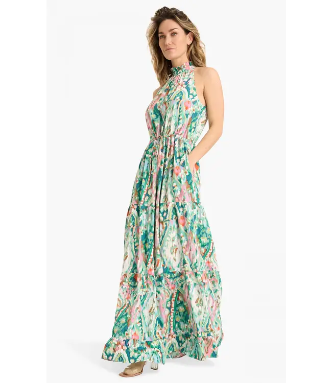 StanA-GreenPrint  Long Dress