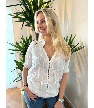 Soultoch Dolce blouse flower White