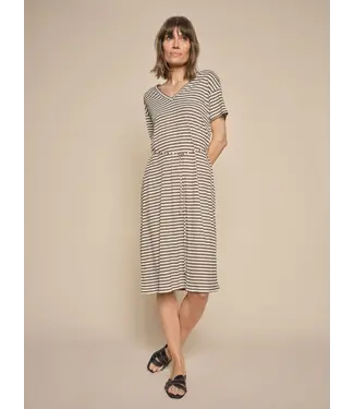 Mos Mosh 162400/DustyOlive  MMJill V-SS Stripe Dress