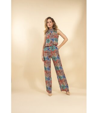 Label Dot 820-Rena/Multi  Rechte pantalon met fantasiedessin