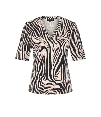 Mi Piace MP202271ZAPT/Black|Kit  T Shirt V Hals Zebra Print