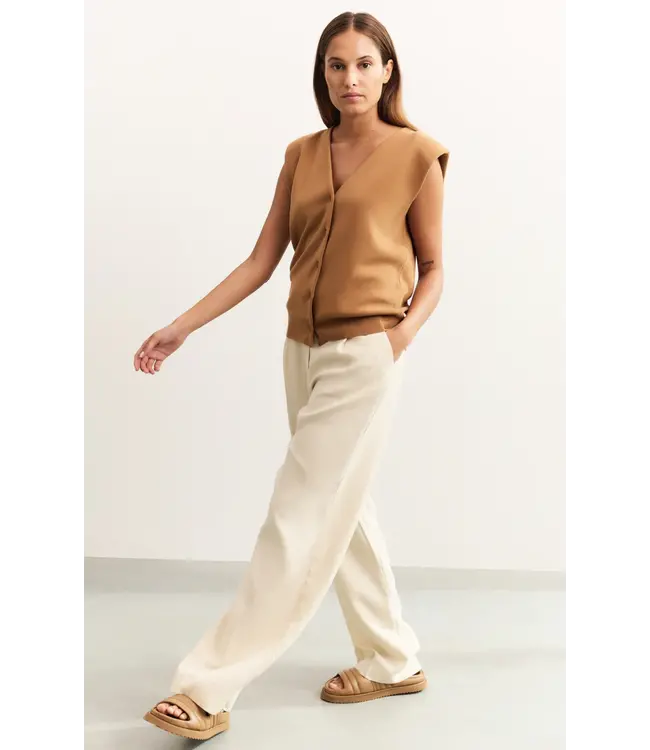 01-301196-505/20908  Linen mix woven wide leg trousers - L32