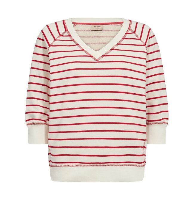 168580/ChineseRed  MMMaggie Stripe Sweatshirt