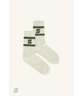 by-bar 25528406/bottlegreen  logo sparkle grey socks