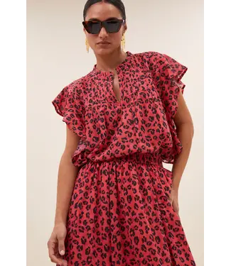by-bar 25512048/redcheetahprint  danee red cheetah blouse