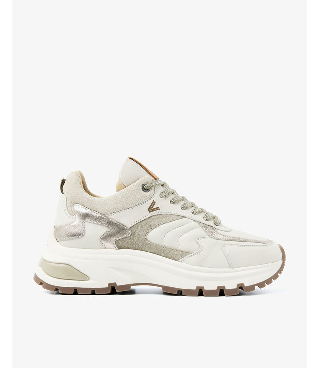 62317-01-002 Liz Leighton Velvet/Vacchetta - Mushroom Sneakers