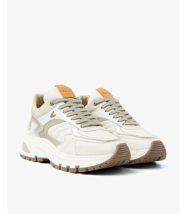 62317-01-002 Liz Leighton Velvet/Vacchetta - Mushroom Sneakers