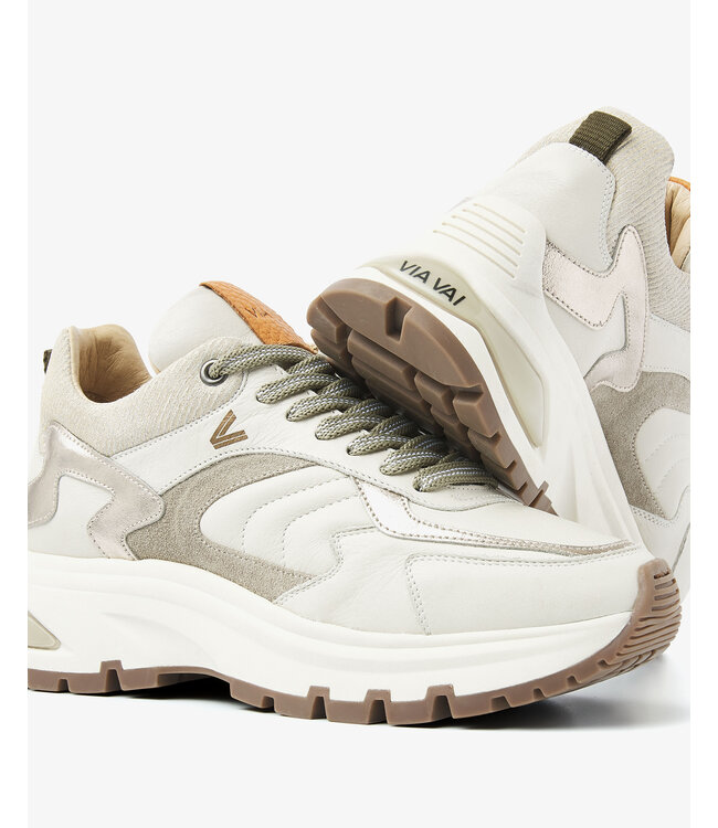 62317-01-002 Liz Leighton Velvet/Vacchetta - Mushroom Sneakers