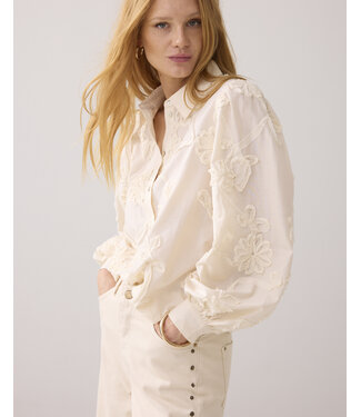 Summum Woman 2s3327-12292/000122-Ivory  Blouse Tape pattern voile