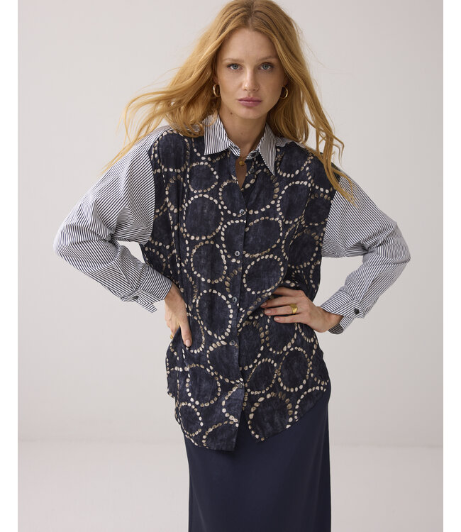 2s3329-12263/000495-MidnightBlue  Blouse All over print