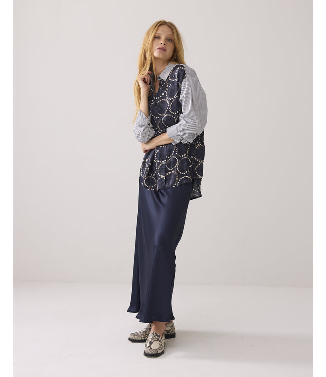 2s3329-12263/000495-MidnightBlue  Blouse All over print