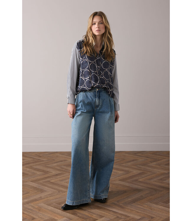 2s3329-12263/000495-MidnightBlue  Blouse All over print