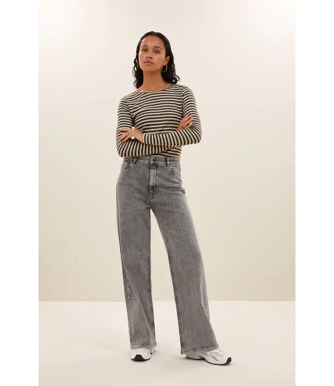 101008/chalk  basic ls stripe top