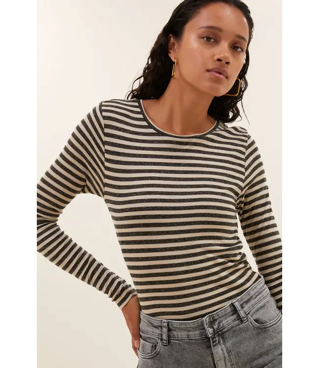 101008/chalk  basic ls stripe top