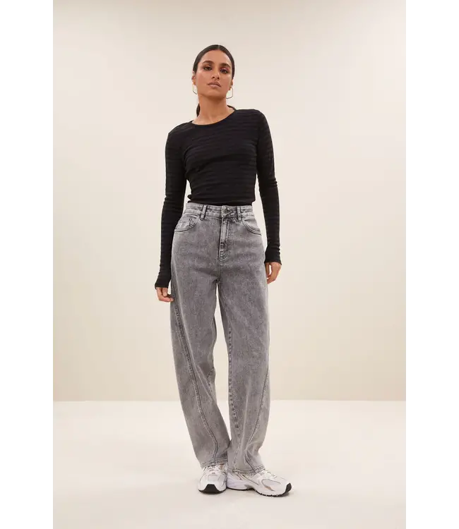 25511018/midnight  basic ls melange stripe top