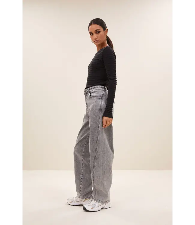 25511018/midnight  basic ls melange stripe top