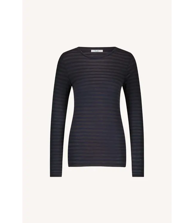 25511018/midnight  basic ls melange stripe top