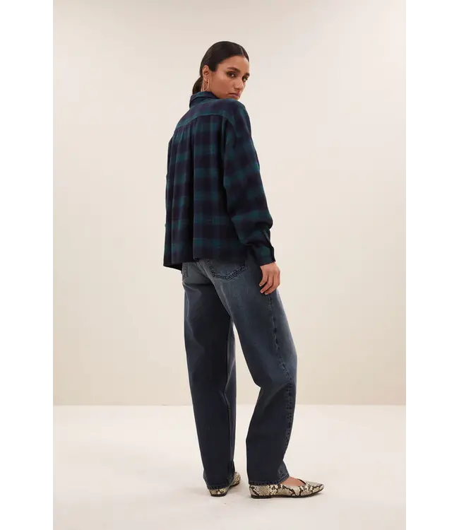25512061/bottle green check  jada check blouse