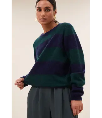 by-bar 25515023/dark green stripe  gwen big stripe pullover
