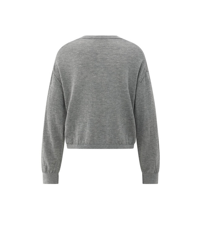 01-000487-508/99022  Textured knitted sweater with round neckline