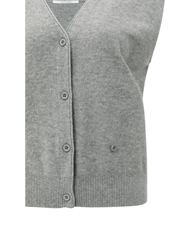 01-010120-508/99022  Knitted gilet with V-neck and asymmetric buttoning