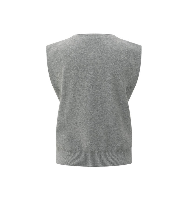 01-010120-508/99022  Knitted gilet with V-neck and asymmetric buttoning