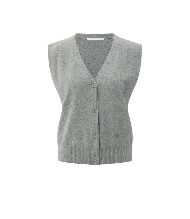 01-010120-508/99022  Knitted gilet with V-neck and asymmetric buttoning