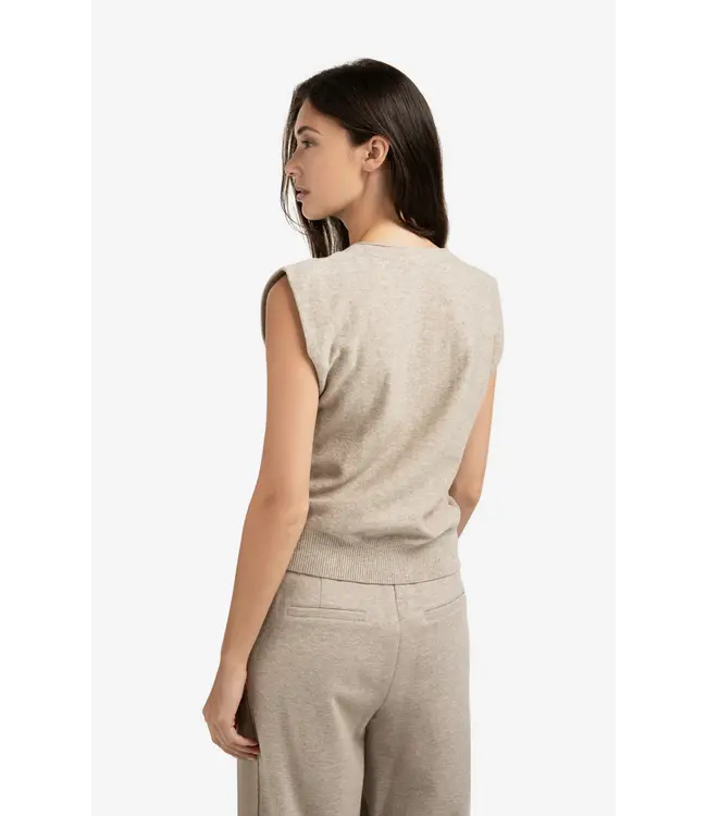 01-010120-508/99007  Knitted gilet with V-neck and asymmetric buttoning