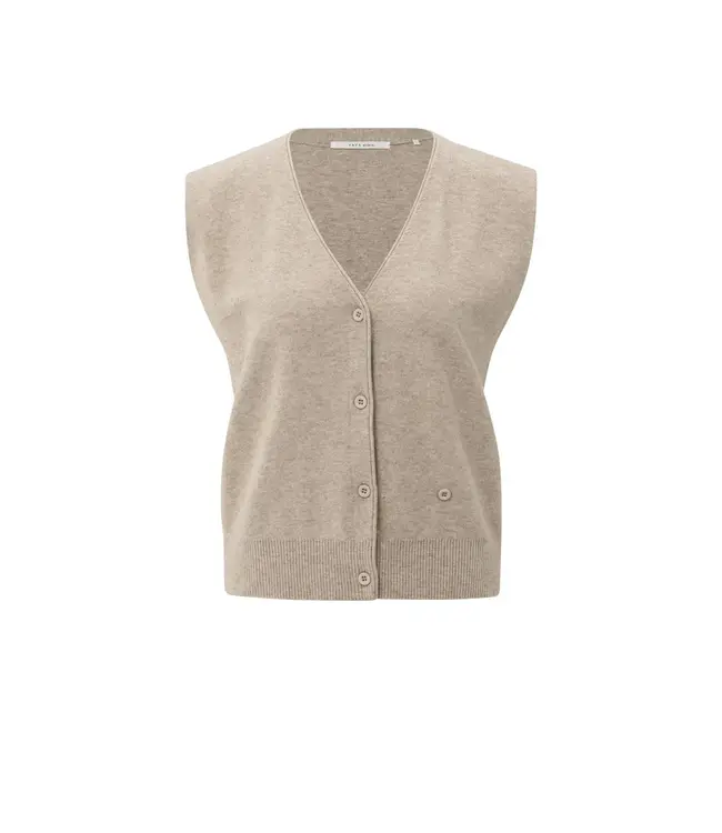 01-010120-508/99007  Knitted gilet with V-neck and asymmetric buttoning