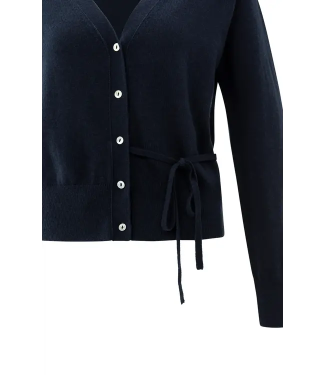 01-010122-508/94016  Cardigan with V-neck and tie waist