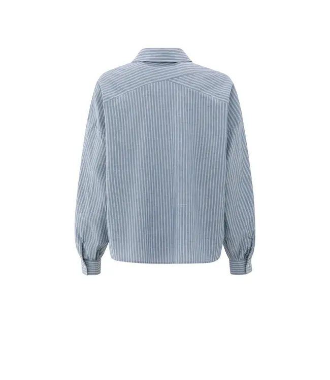 01-201178-508/990001  Striped blouse with chest pocket and long sleeves