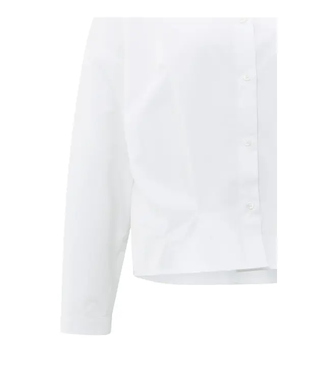 01-201167-508/00000  Poplin blouse with front pleat details and classic collar