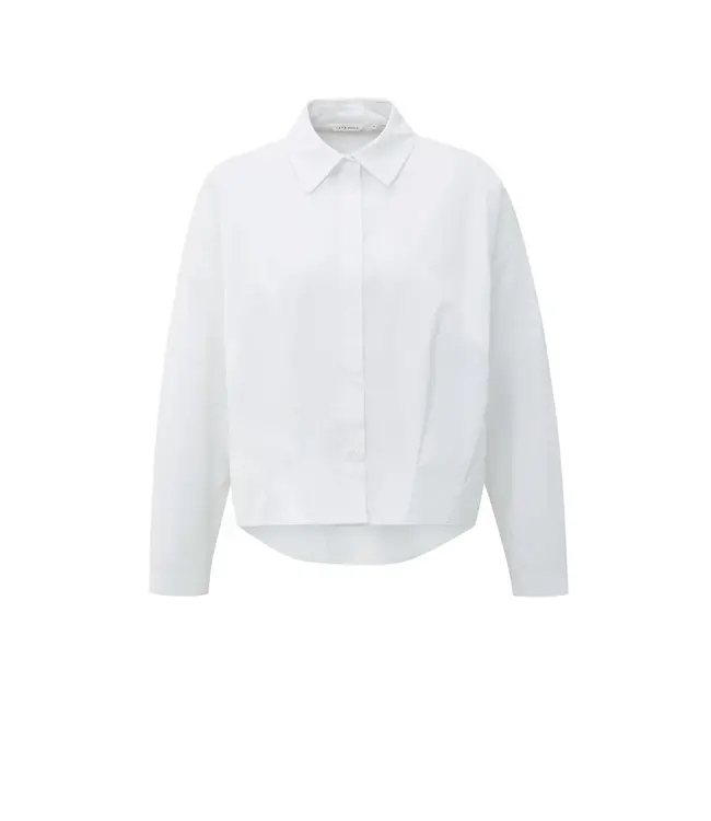 01-201167-508/00000  Poplin blouse with front pleat details and classic collar