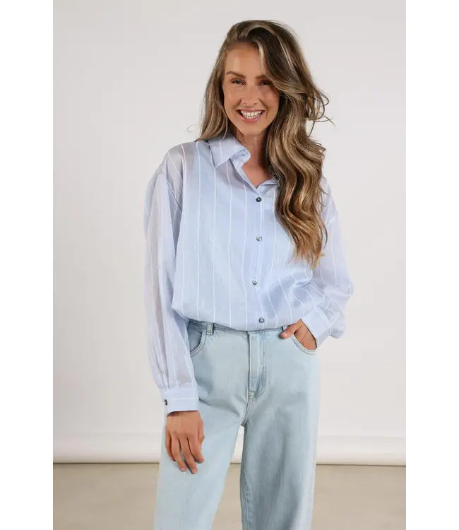 NKF02011/IceOffwhite  Iris Blouse Stripe