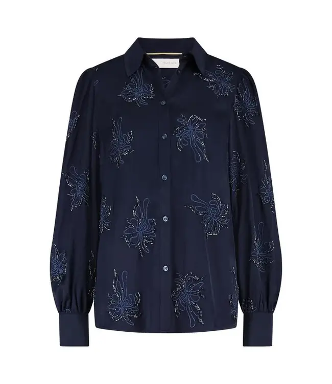 NKF02069/Navy  Preston Blouse Embroidery