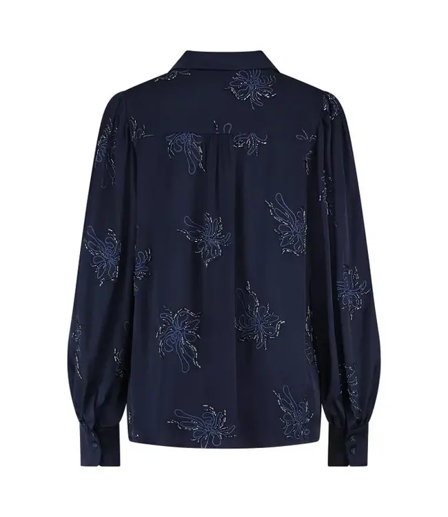 NKF02069/Navy  Preston Blouse Embroidery