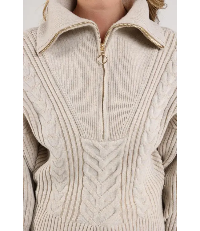 NKF03025/Sand  Clair Pullover Zipper