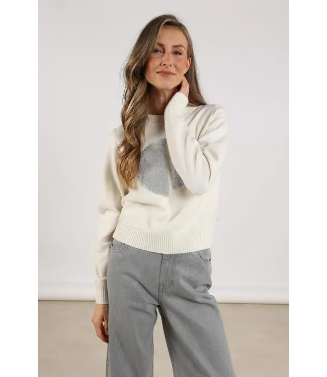 NKF03040/OffWhite  Intarsia Pullover