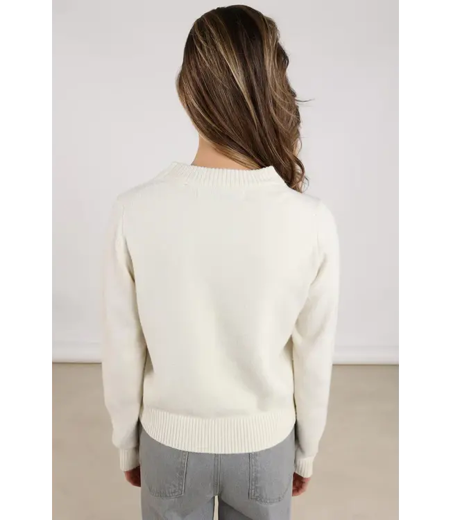 NKF03040/OffWhite  Intarsia Pullover