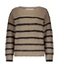 Red Button SRB4616/Latte/Black  Fuzzy Sweater & Stripe