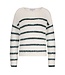 Red Button SRB4616/Ecru/Pine  Fuzzy Sweater & Stripe