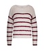 Red Button SRB4616/Cream/Ruby  Fuzzy Sweater & Stripe