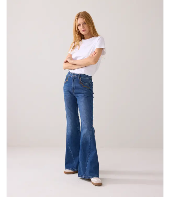 4s2861-5185/000453-Denim  Flared jeans twill comford denim