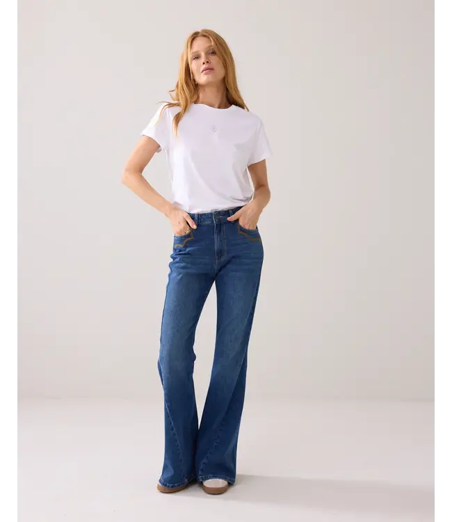 4s2861-5185/000453-Denim  Flared jeans twill comford denim