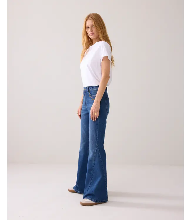 4s2861-5185/000453-Denim  Flared jeans twill comford denim