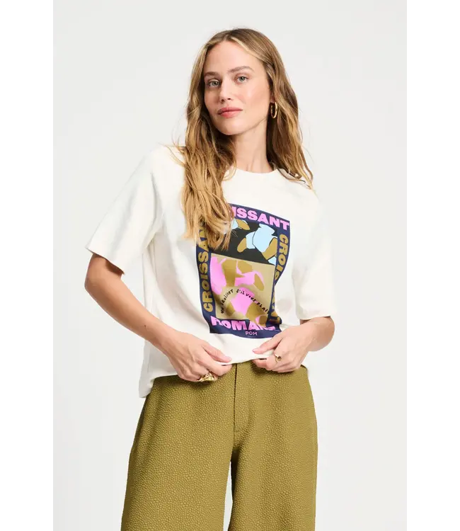 SP9249/White  TSHIRT - Croissant Romance