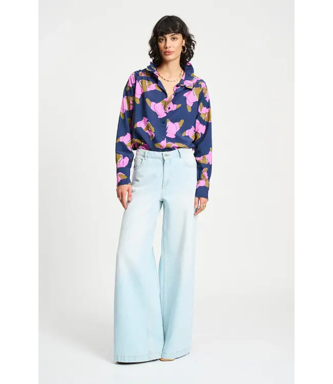 SP9257/Blue  BLOUSE - Les Croissants