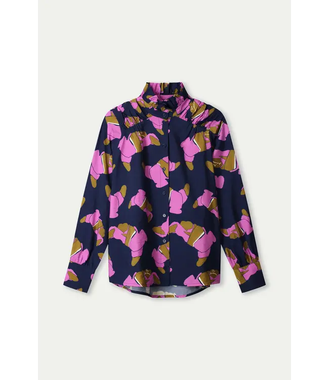 SP9257/Blue  BLOUSE - Les Croissants