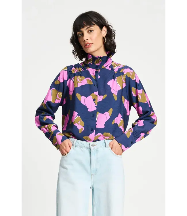SP9257/Blue  BLOUSE - Les Croissants