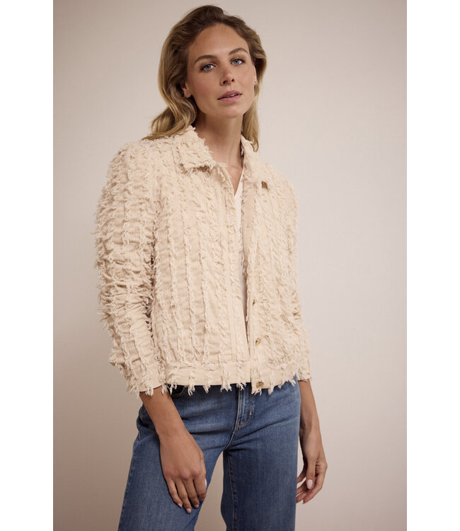 C15-17-801/006801-StoneMelange  Fancy Frilled Jacket